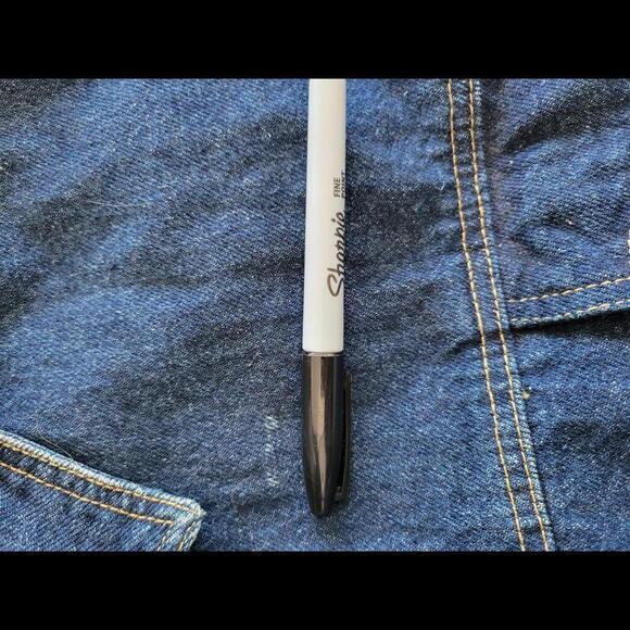 VINTAGE 90s Hip Hop Michael Sloane large long denim jacket with tied accents - Picture 3 of 4